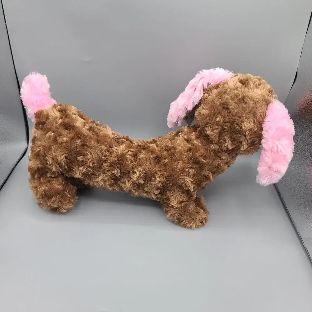 MTY Intl Dachshund Best Mom Ever Plush Stuffed Animal Pink Brown 18 Inch